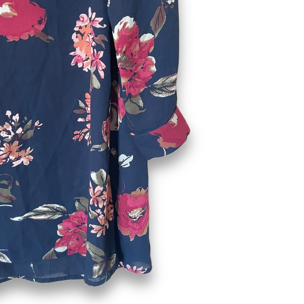 🌙 Lara Fashion Black Floral Blouse - Picture 5 of 12